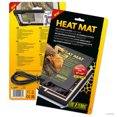 Exo Terra PTC Heat Mat 8 watt packaging, self-regulating reptile terrarium heat pad