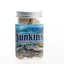 Dunkin's Premium Marine Food label on a jar of freeze-dried chips for saltwater fish