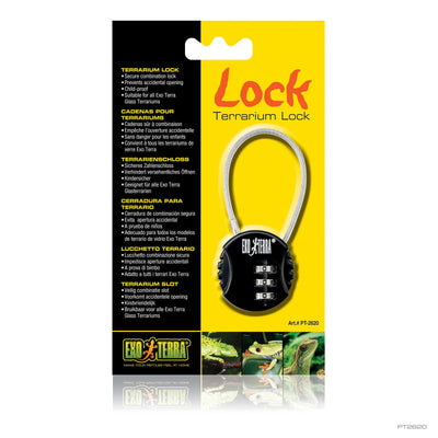 Exo Terra Terrarium Lock retail box, secure combination lock for glass terrariums