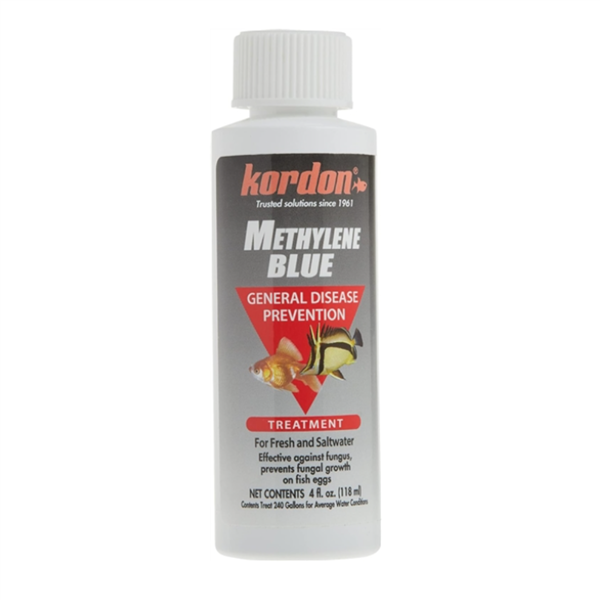 Kordon Methylene Blue 4 fl oz - anti-fungal disease prevention treatment for freshwater and saltwater aquariums