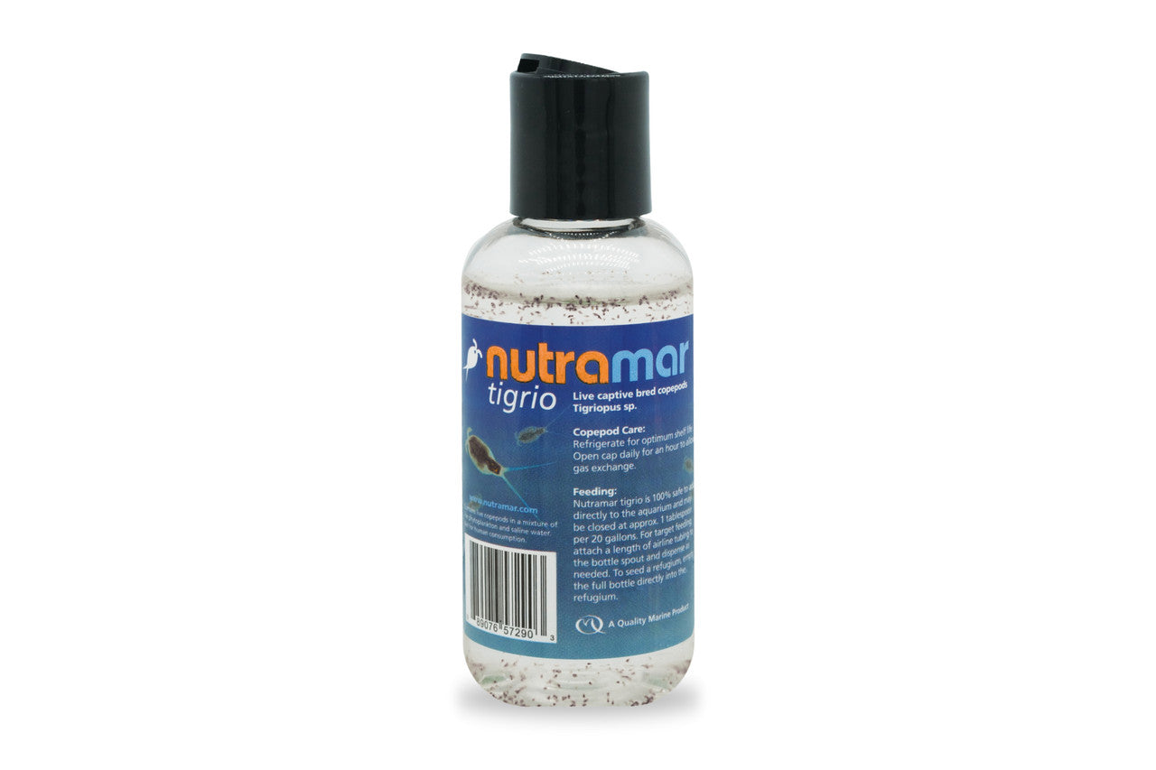 Nutramar Tigrio Live Copepods 4oz bottle - live Tigriopus californicus for saltwater reef tanks