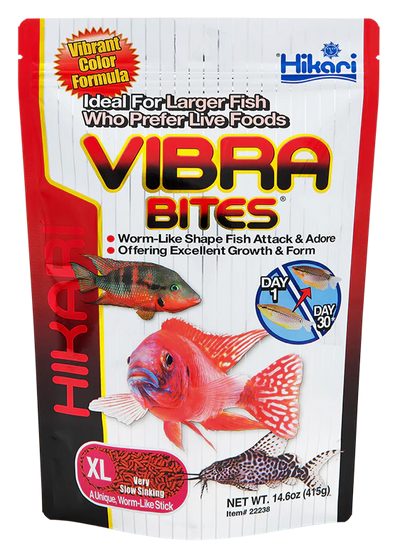 Hikari Vibra Bites XL 14.6 oz - sinking pellet fish food for larger fish