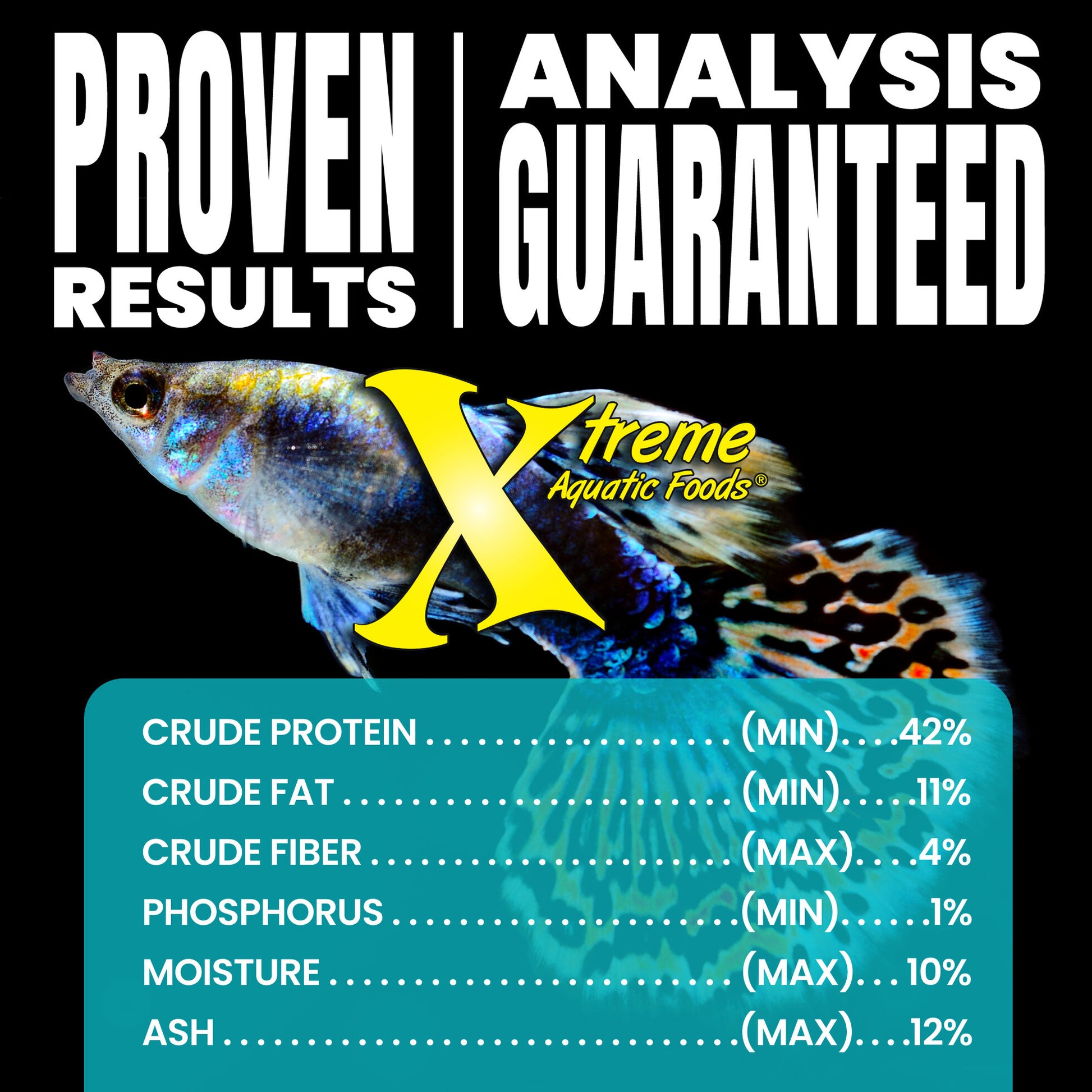 Xtreme Community Crave guaranteed analysis chart with protein, fat, fiber, moisture and ash percentages