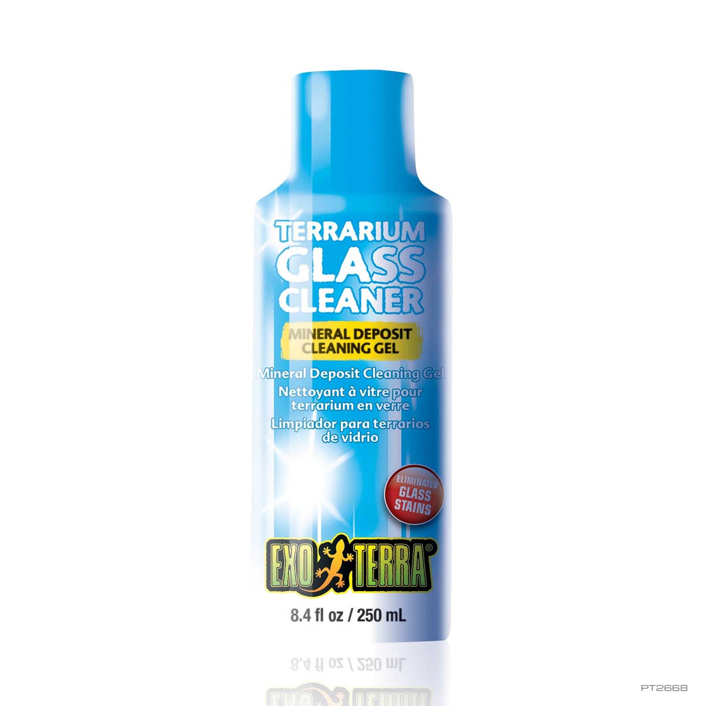 Exo Terra Terrarium Cleaner bottle, mineral deposit glass cleaning gel, 8.4 fl oz