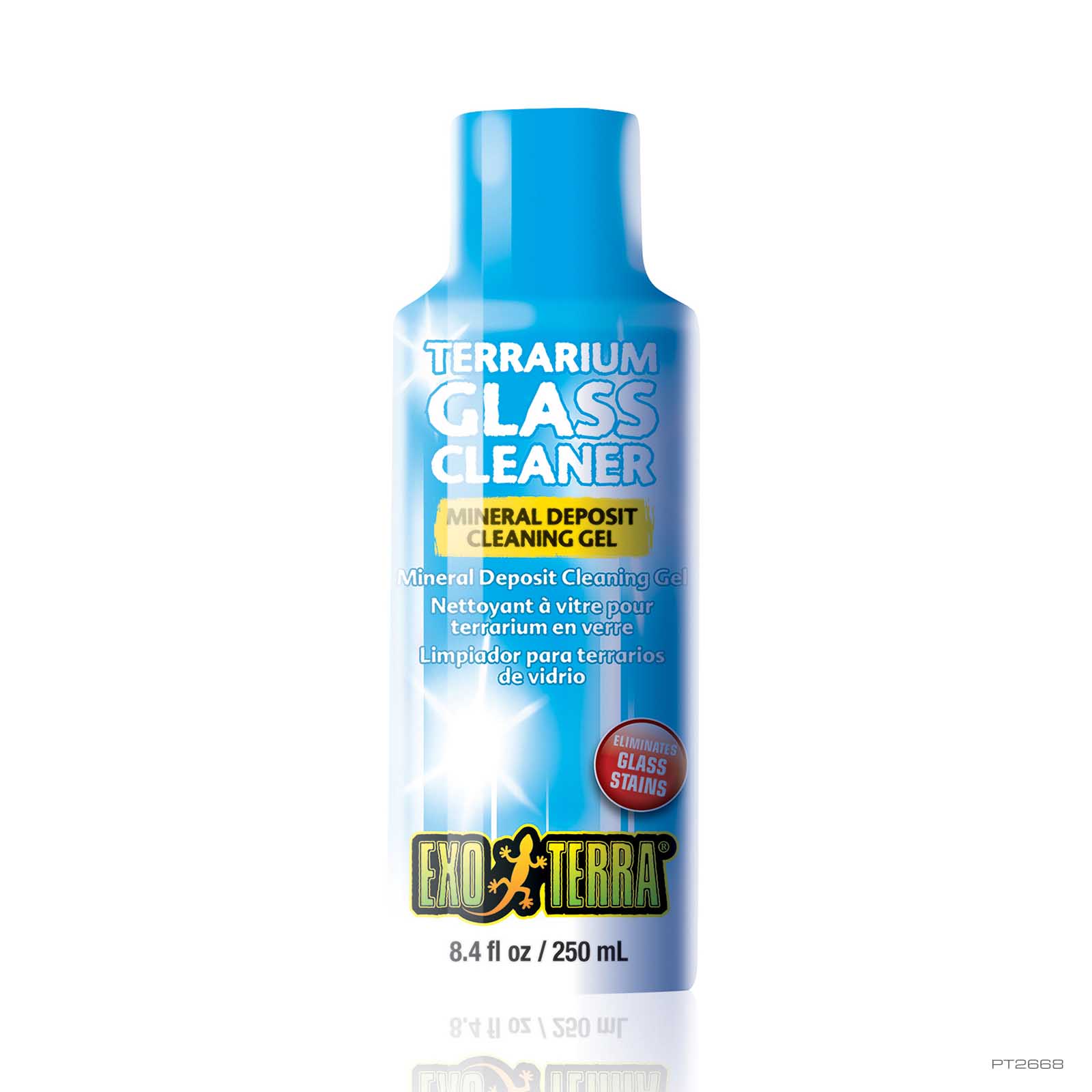 Exo Terra Terrarium Cleaner bottle, mineral deposit glass cleaning gel, 8.4 fl oz