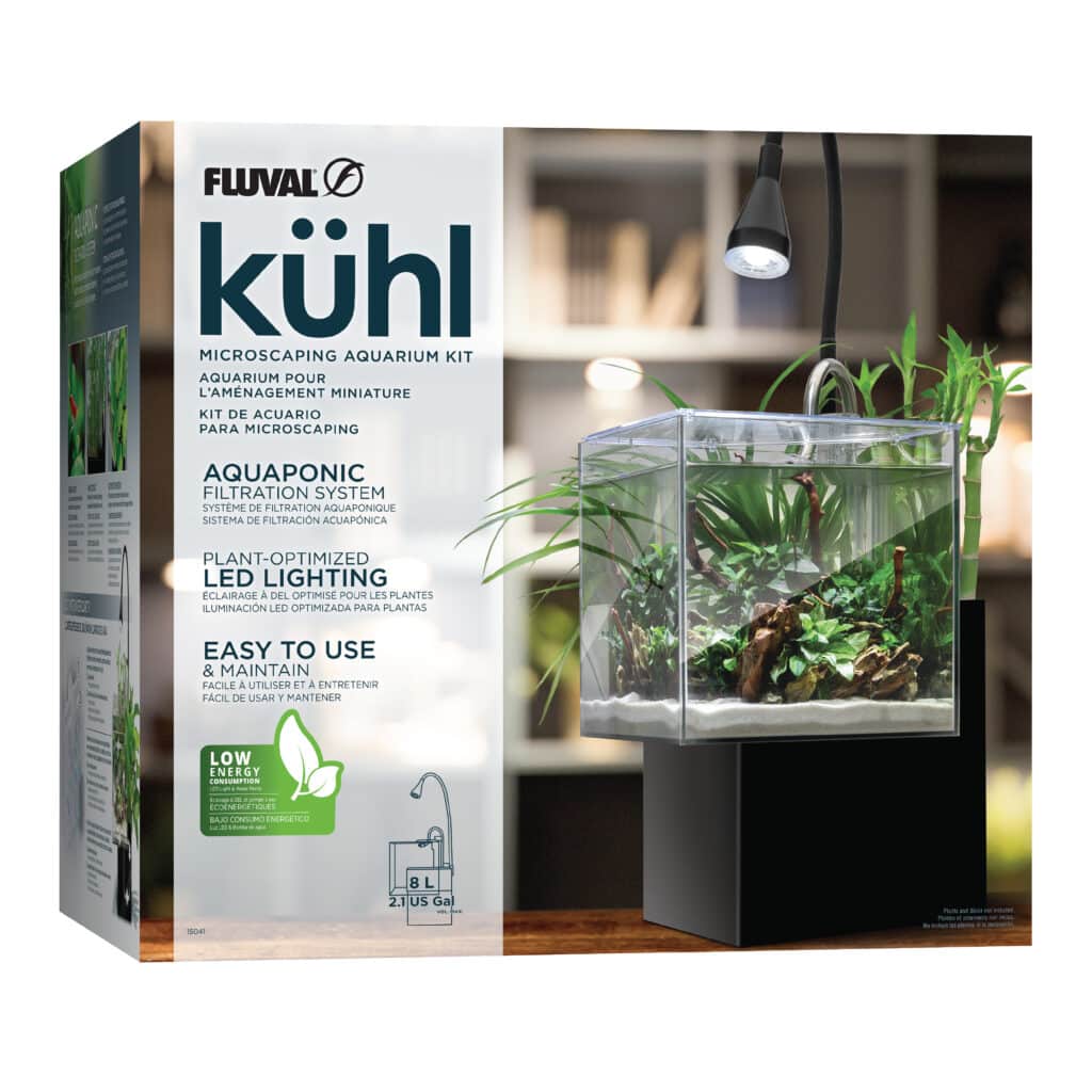 Fluval Kühl Microscaping Aquarium Kit retail box, black 8 litre nano planted tank