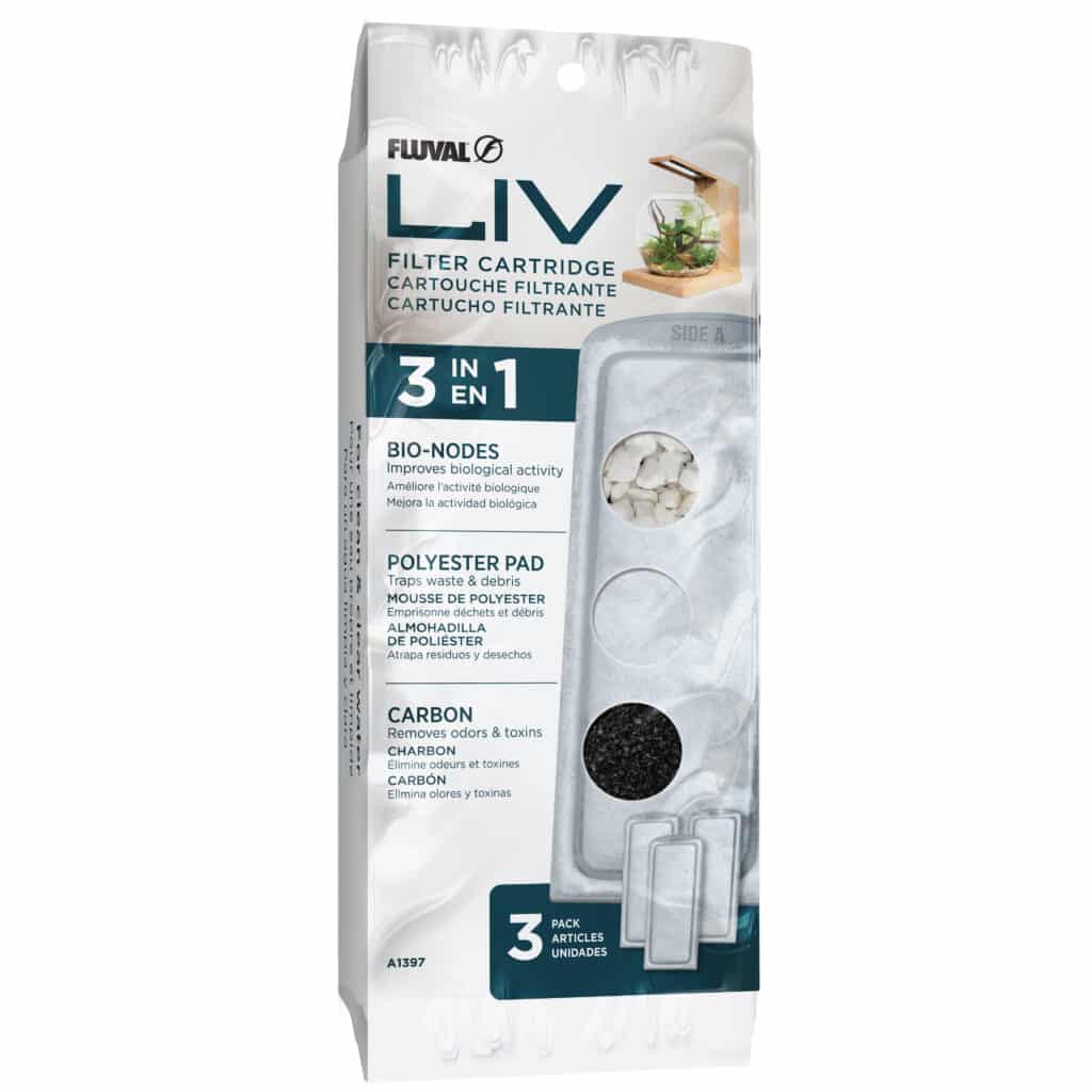Fluval Liv Poly-Carb Filter Cartridge 3-pack box packaging