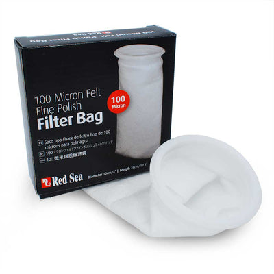 Red Sea 100 Micron Felt Fine Polish Filter Sock with packaging - aquarium filter media
