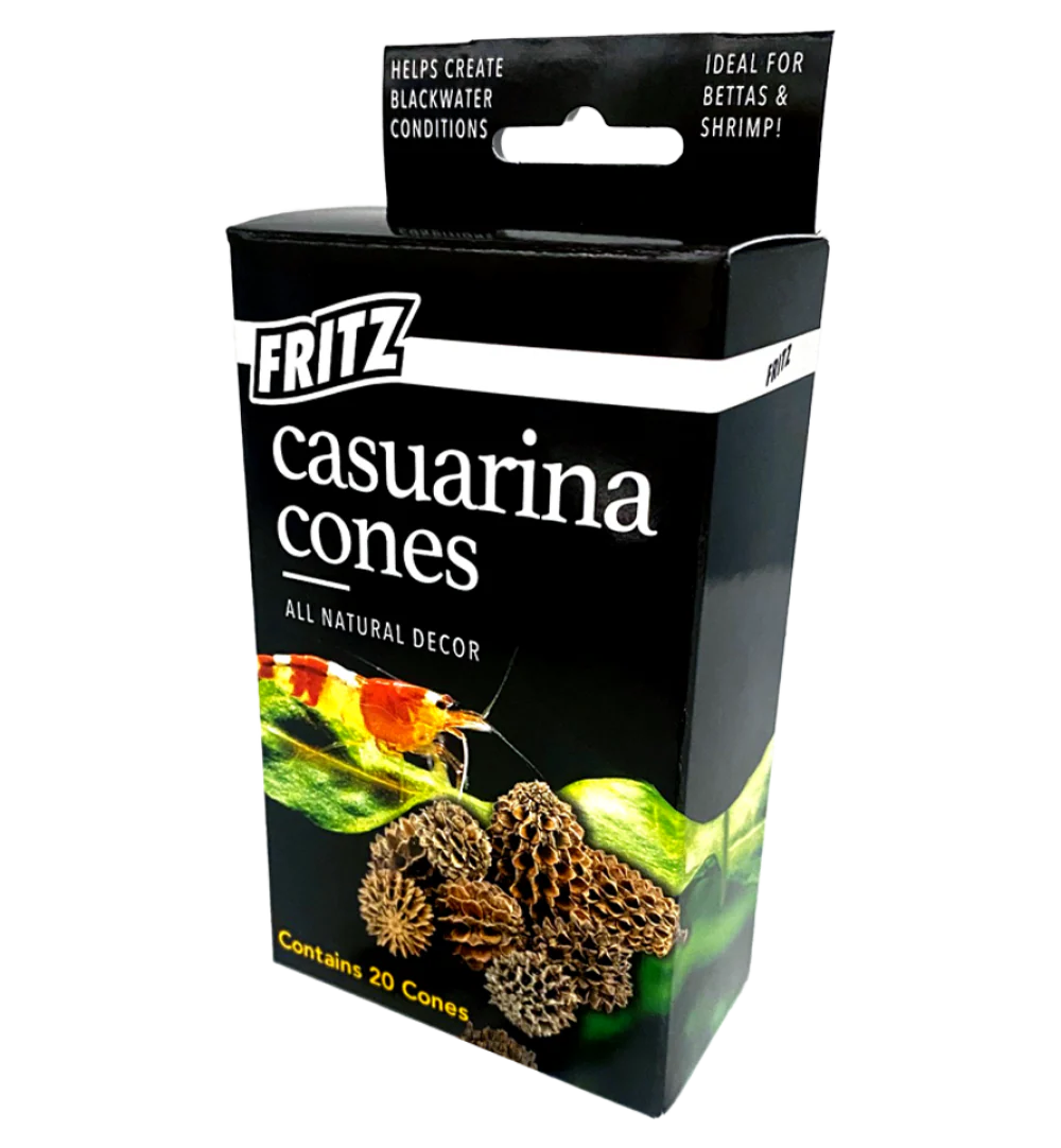 Fritz Casuarina Cones box (20 cones) - natural seed cones for blackwater betta and shrimp tanks