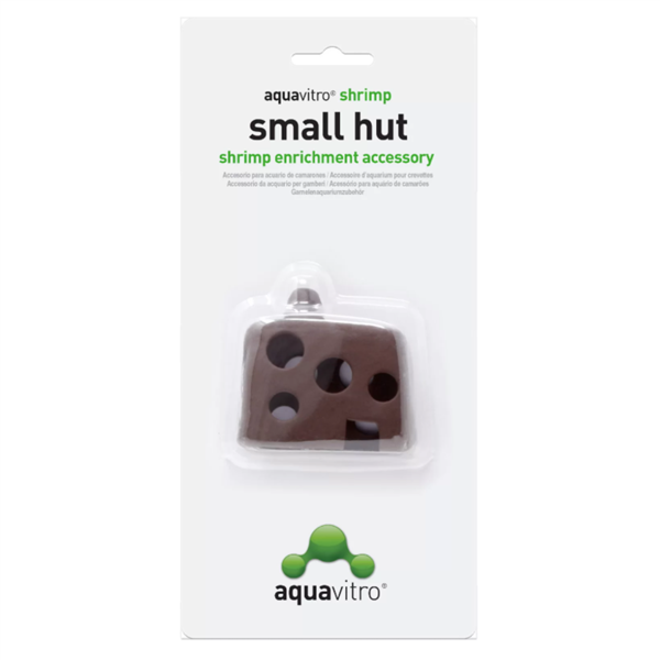 Aquavitro Shrimp Small Hut - brown ceramic shrimp shelter with multiple entry holes
