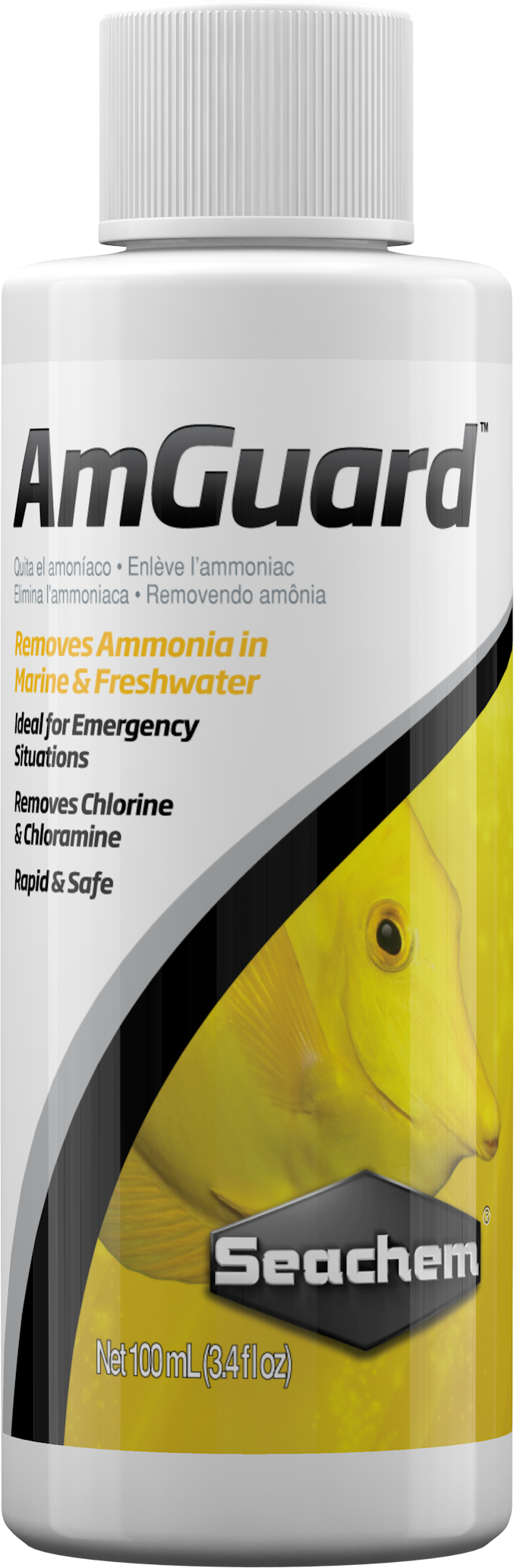 Seachem AmGuard 100mL bottle - liquid ammonia detoxifier for freshwater and saltwater aquariums