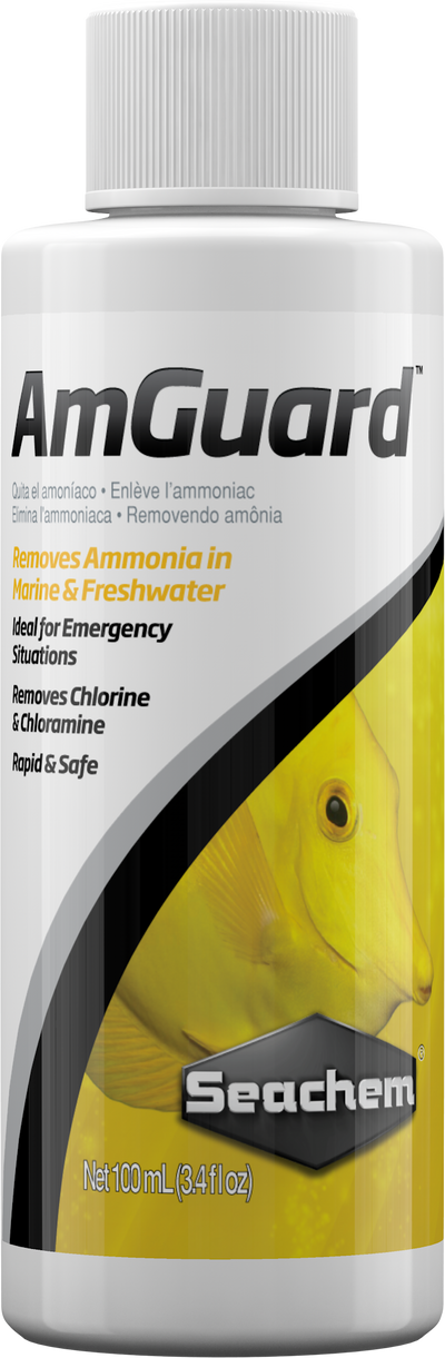 Seachem AmGuard 100mL bottle - liquid ammonia detoxifier for freshwater and saltwater aquariums