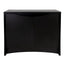 Fluval Flex 32.5 aquarium stand, black enclosed cabinet with two curved soft-close doors, front view