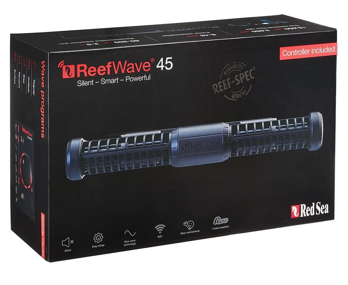 Red Sea ReefWave 45 circulation pump packaging with controller included