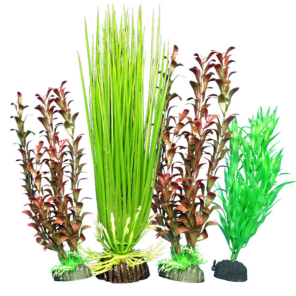 Weco Freshwater Plants Multipack 106 - 4 artificial aquarium plants on weighted bases (6, 9, 12, 18 in)