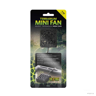 Exo Terra Terrarium Silent Mini Fan retail box, low-voltage 1W terrarium ventilation fan