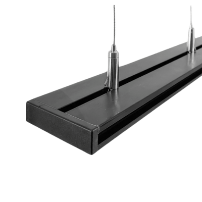 Dalua Rail Hanging Kit suspending a black aquarium light rail from steel cables