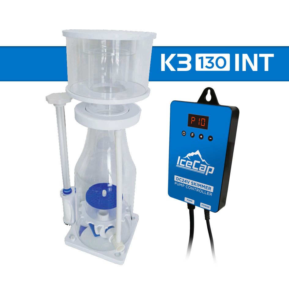 IceCap K3-130INT in-sump protein skimmer with DC pump controller - white skimmer body