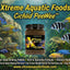 Xtreme Aquatic Foods Cichlid PeeWee 1.5mm slow-sinking pellet banner with African cichlids