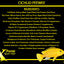 Xtreme Cichlid PeeWee ingredients list with krill, shrimp, squid, and spirulina