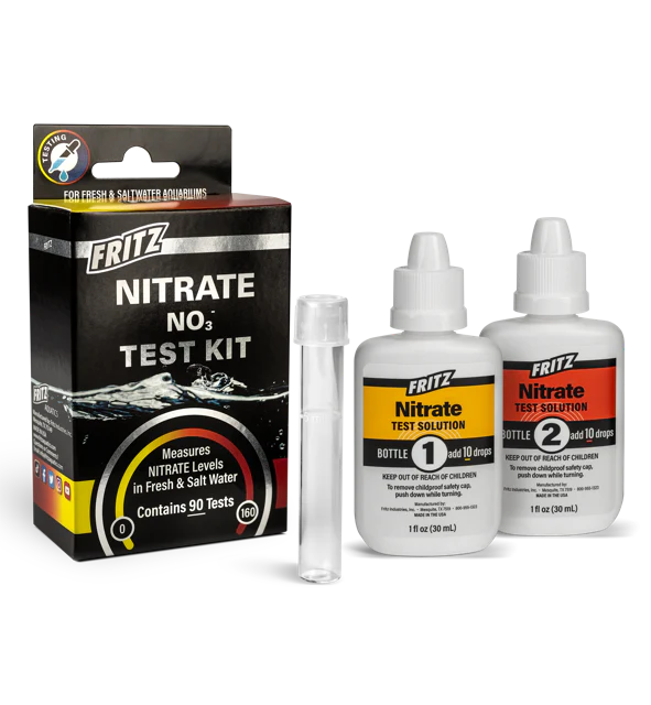 Fritz Nitrate Test Kit - 2-bottle liquid NO3 test for freshwater and saltwater aquariums