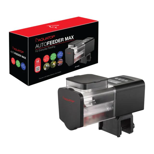 Aquatop AutoFeeder MAX ATF-MAX programmable automatic fish feeder with its retail box