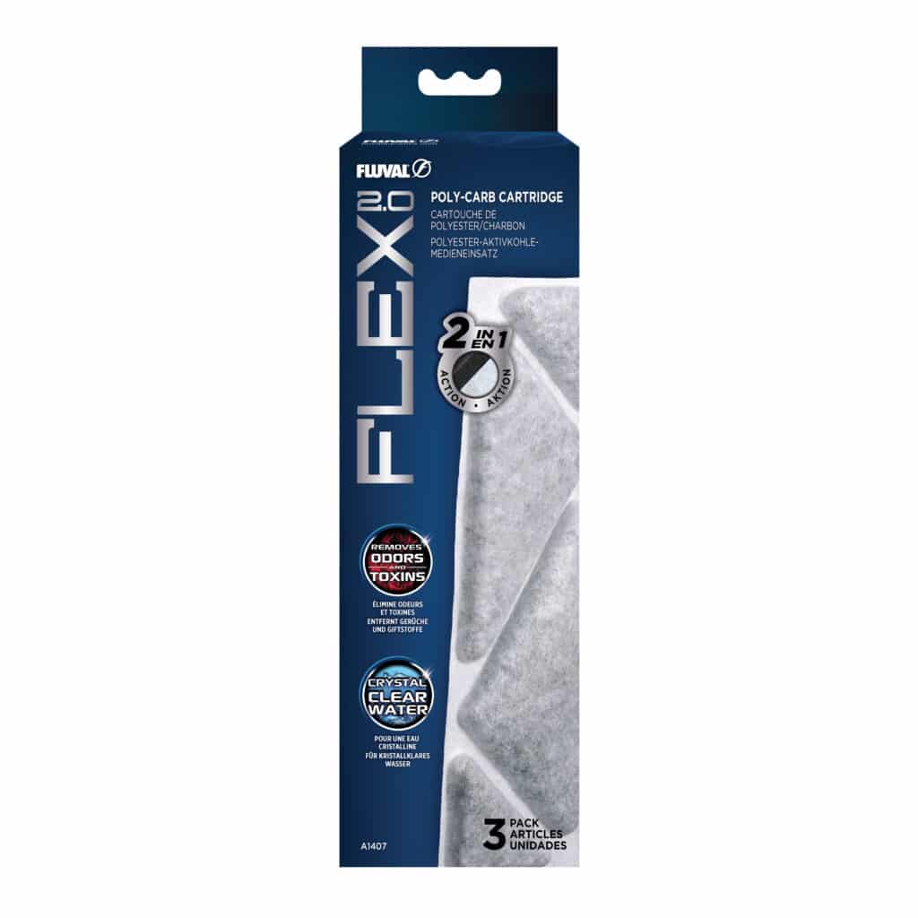 Fluval Flex 2.0 Poly-Carb Cartridges 3-pack box packaging