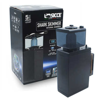 Sicce Shark Skimmer 150 internal protein skimmer with retail box, front view