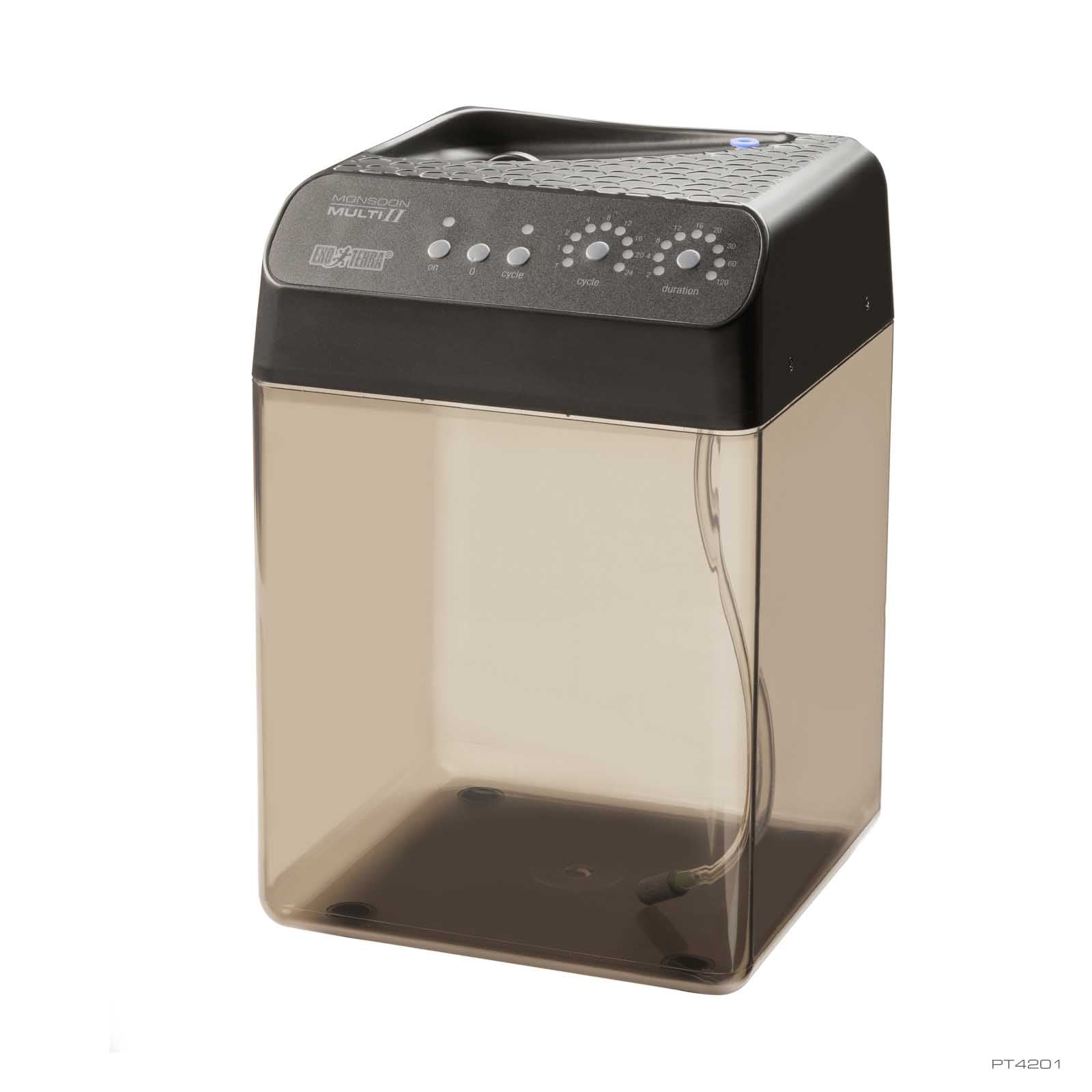 Exo Terra Monsoon Multi II misting unit with control panel and clear 8 liter reservoir