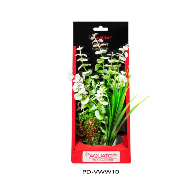 Aquatop Vibrant Wild White 10 inch artificial aquarium plant in its package