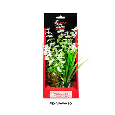 Aquatop Vibrant Wild White 10 inch artificial aquarium plant in its package