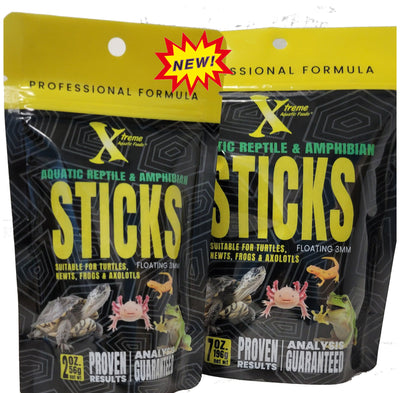 Xtreme Aquatic Reptile and Amphibian Sticks pouches, suitable for turtles, newts, frogs, and axolotls