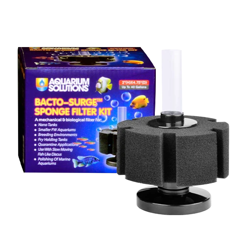 Hikari Bacto-Surge Foam Filter Small - sponge filter unit and packaging for aquariums up to 40 gallons
