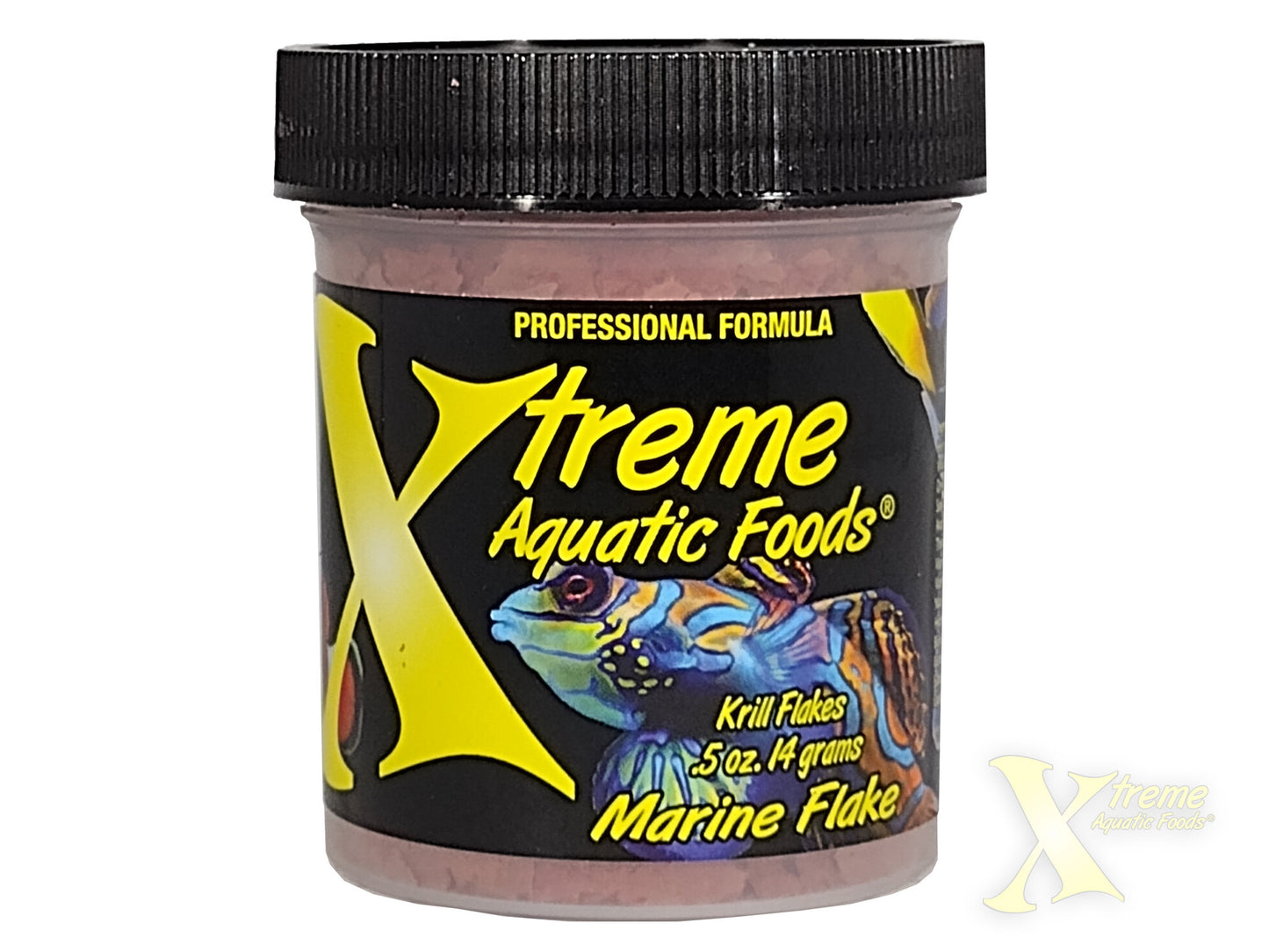Xtreme Marine Krill Flakes jar, professional formula marine flake fish food
