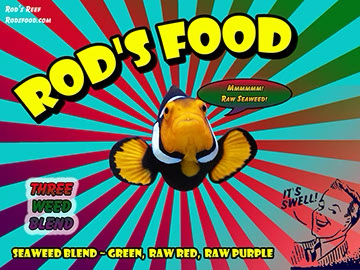 Rod's Food Three Weed Blend - 30g pack of green, raw red, and raw purple seaweed sheets for tangs and herbivorous saltwater fish