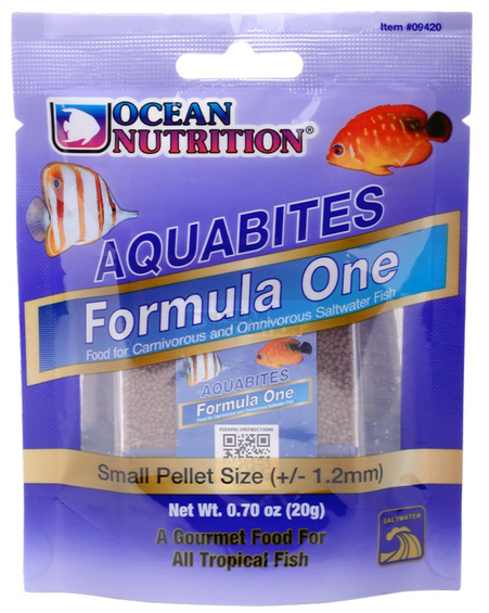 Ocean Nutrition Aqua Bites Formula One 1.2mm pellet - saltwater carnivore marine fish food
