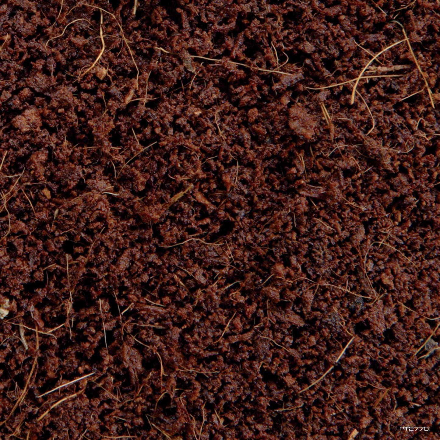Exo Terra Plantation Soil rehydrated, close-up of fine brown coconut fiber terrarium substrate