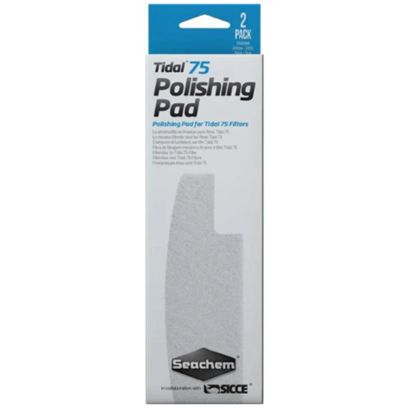 Seachem Tidal 75 Polishing Pad packaging (2-pack), 50 micron fine filter pad