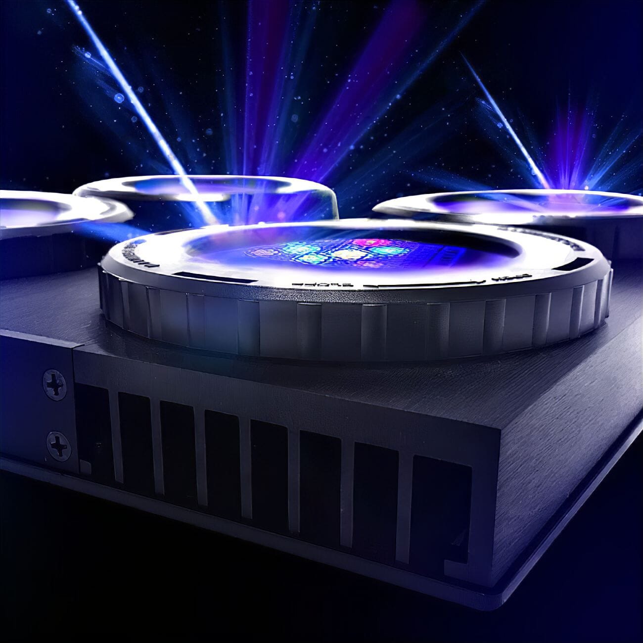 Illumagic X4 reef LED fixture with dramatic blue light beams