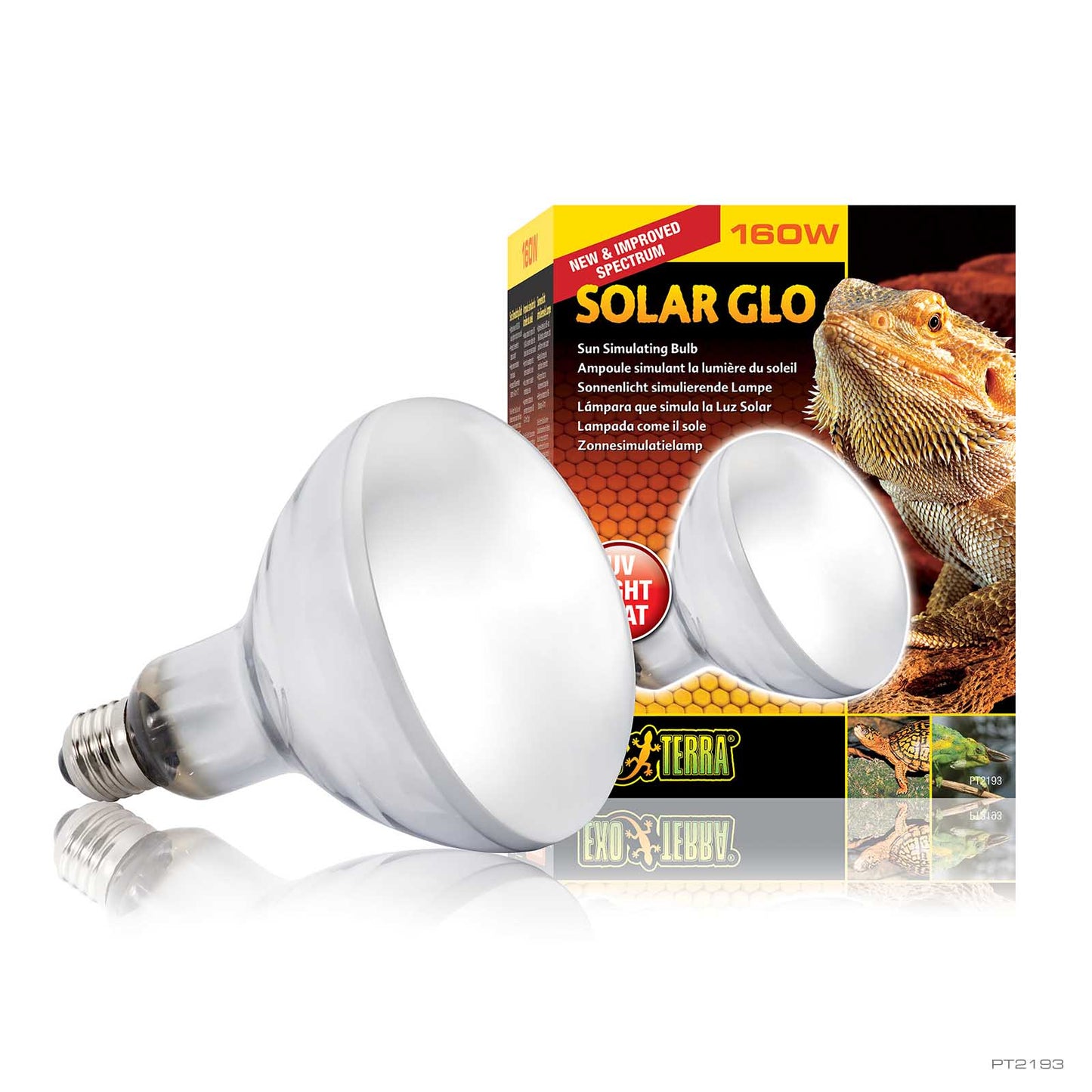 Exo Terra Solar Glo 160W mercury vapor UVB and heat bulb, retail box