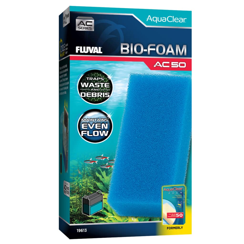 Fluval AquaClear BioFoam AC50 filter insert box, replacement mechanical foam pad for AquaClear 50 hang-on-back aquarium filters