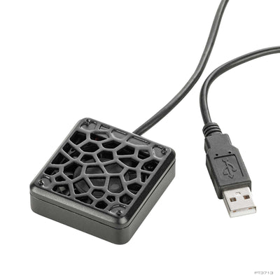 Exo Terra Terrarium Silent Mini Fan with USB-A cable, black hexagonal grille