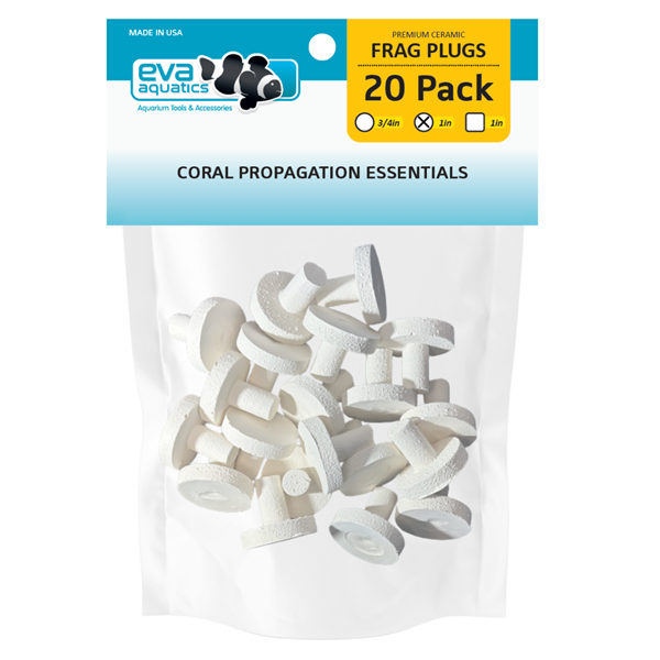 Eva Aquatics 1 inch white ceramic coral frag plugs, 20 pack