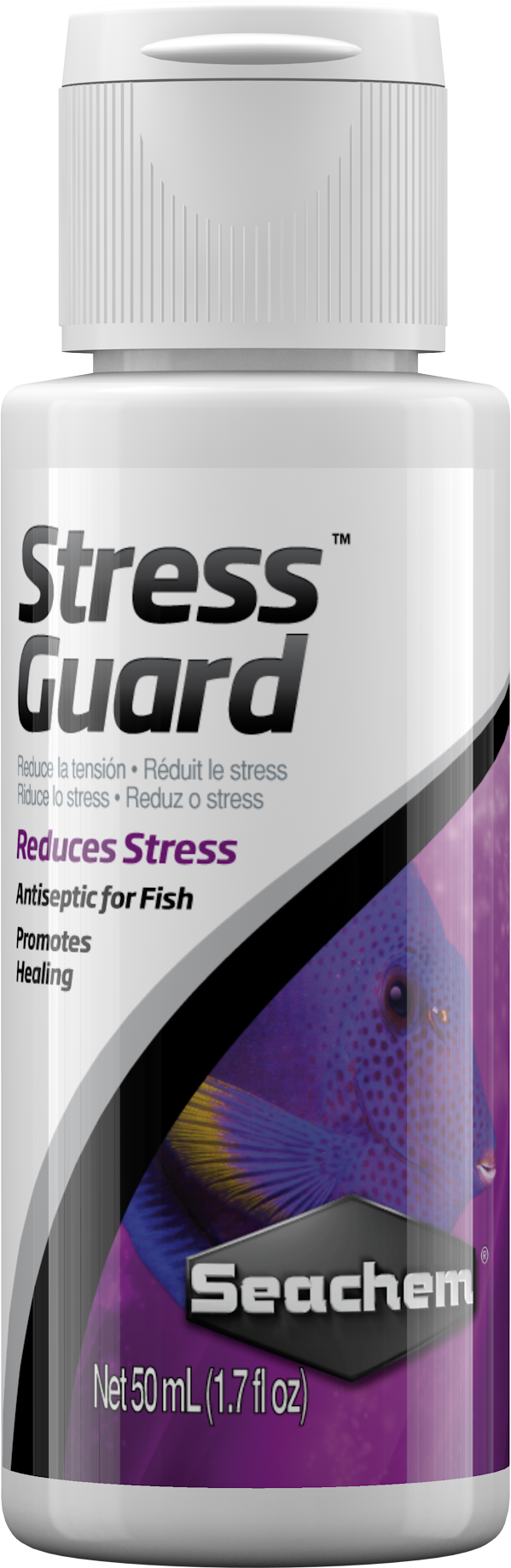 Seachem StressGuard slime-coat protectant and stress reducer for freshwater and saltwater aquariums, 50 mL bottle