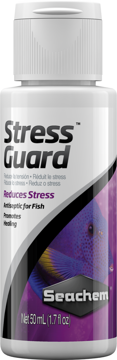 Seachem StressGuard slime-coat protectant and stress reducer for freshwater and saltwater aquariums, 50 mL bottle