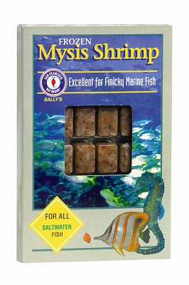 San Francisco Bay Brand Mysis Shrimp 3.5 oz box, frozen Mysis cubes for finicky marine and reef fish, saltwater