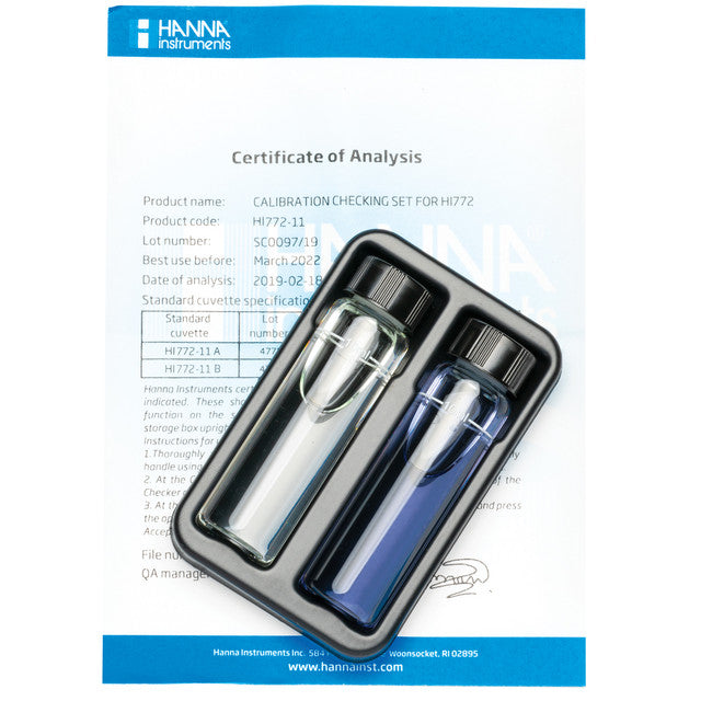 Hanna Instruments HI772-11 / 772-11 | Marine Alkalinity dKH Checker HC Calibration Check Set | Saltwater