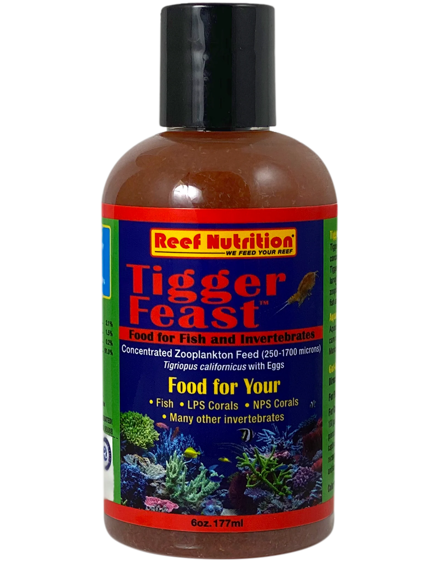 Reef Nutrition Tigger Feast 6 oz - concentrated live Tigriopus copepods for saltwater reef tanks, LPS corals, mandarins