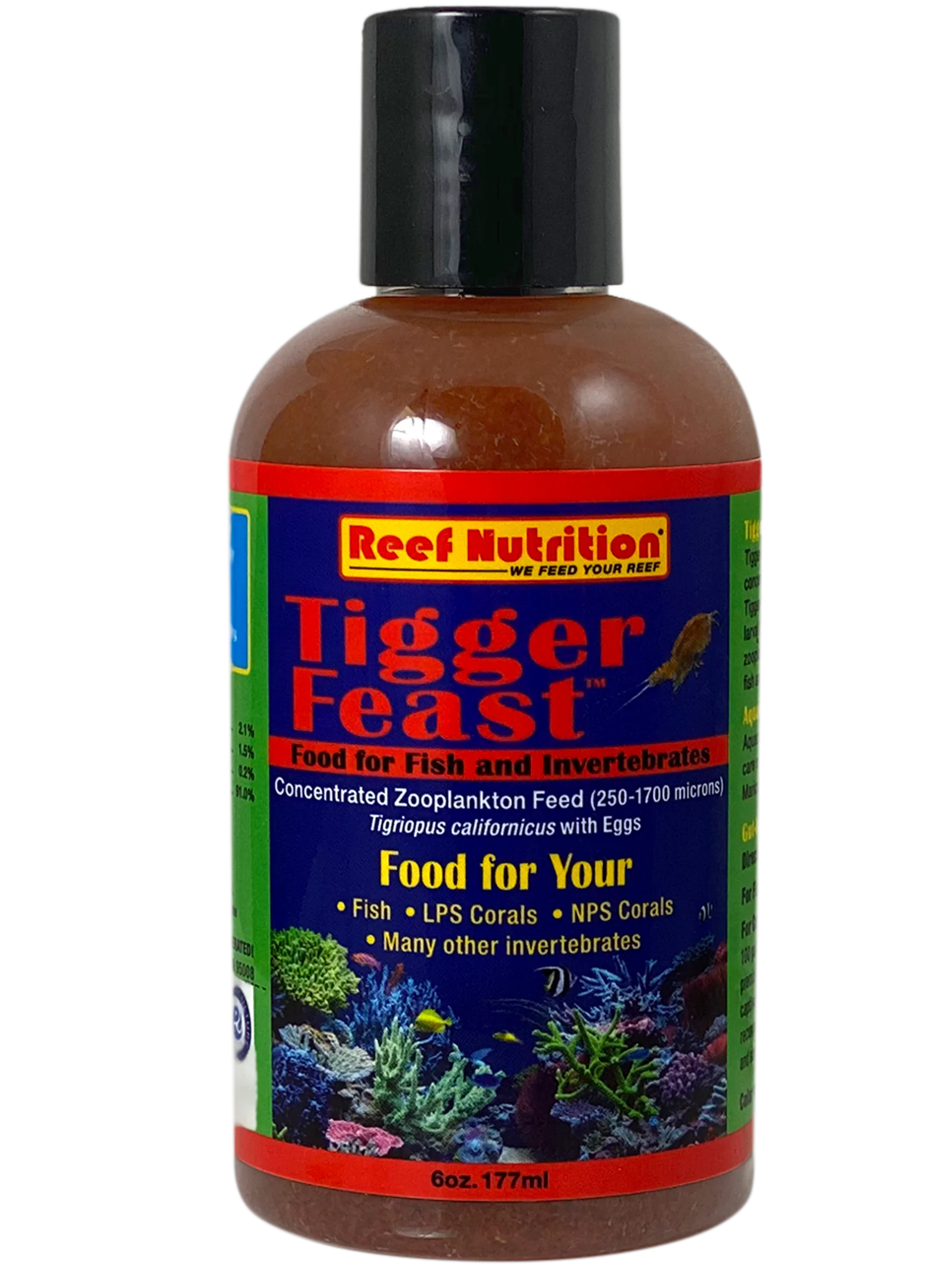 Reef Nutrition Tigger Feast 6 oz - concentrated live Tigriopus copepods for saltwater reef tanks, LPS corals, mandarins