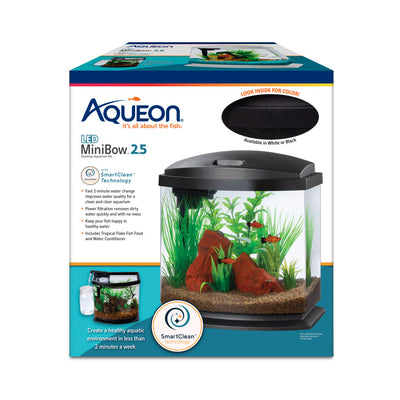 Aqueon LED MiniBow 2.5 gallon desktop aquarium kit black
